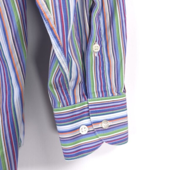 St. Croix MADE IN ITALY Multicolor Striped Long Sleeve‎ Button Up Shirt MEDIUM - Picture 8 of 10